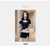 Enhanced Women's Summer Nightclub Low-Cut Sexy Black Qipao Dress - Hip-Hugging Technician Workwear