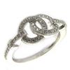 Silver Ring 'Infini' Silvery White (rhodium) - 18x8 Mm