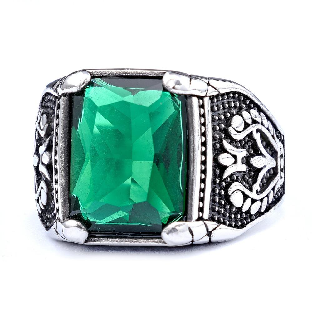 Nordic Vintage Tulip Gemstone Stackable Ring Titanium Steel Rust Free Fashion Jewelry