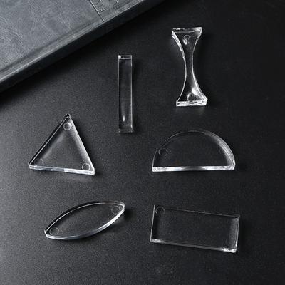 6Pcs Transparent Triangular Semicircular Rectangular Prism  Physics Teaching Students