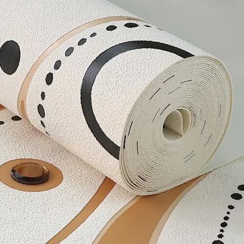 New Diamond Circle Deerskin Velvet TV Background Wallpaper 3D Embossed Wallpaper for Living Room Bedroom Home Decoration