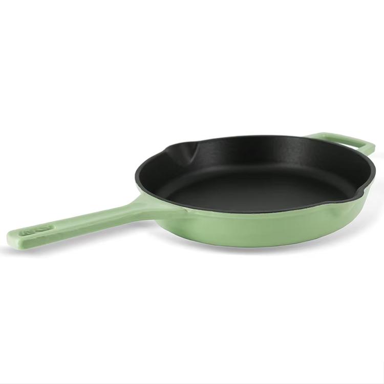 Wholesale Cookware Non-stick Cast Iron Pan Egg Steak Frying Pan Griddle Cast Iron Enamel Skillet with Handle Set 26cm-35cm