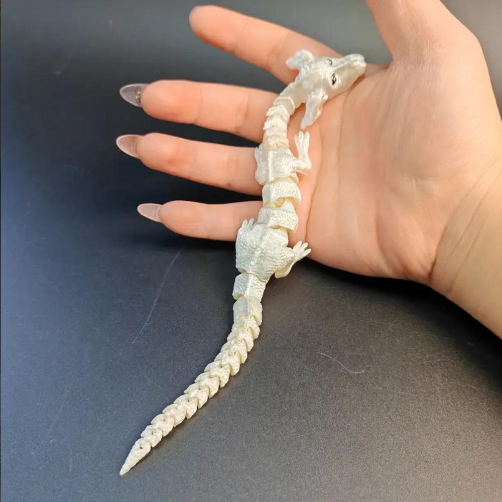 Joint Movable Chinese Dragon Toy 3D Printed Dog Head Dragon Ornament  Office Desktop Ornament