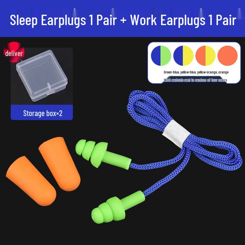 Silicone Noise-Canceling Earplugs for Industrial, Mechanical Workshops, Studying, and Sleep