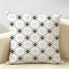 Cute Dog Paw Pattern Cushion Cover Natural Linen Organic Fabric DoubleSided Printing Room Sofa Decor Pillow Case