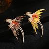 Enamel Phoenix Bird Brooches Animal Pin For Women Men 5-Color Enamel Flying Beauty Bird Party Office Brooch Pin Gifts
