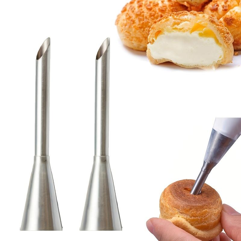 Stainless Steel Cookie Cream Puff Pastry Cake Tip - Fine Nozzle for Small Pastries, Baking Decorations, Rust-Resistant, Food Grade Material