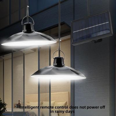 Single/Double Head Solar Pendant Light Led Solar Powered Lamp White Light With Remote Control Chandelier Camping Outdoor Garden