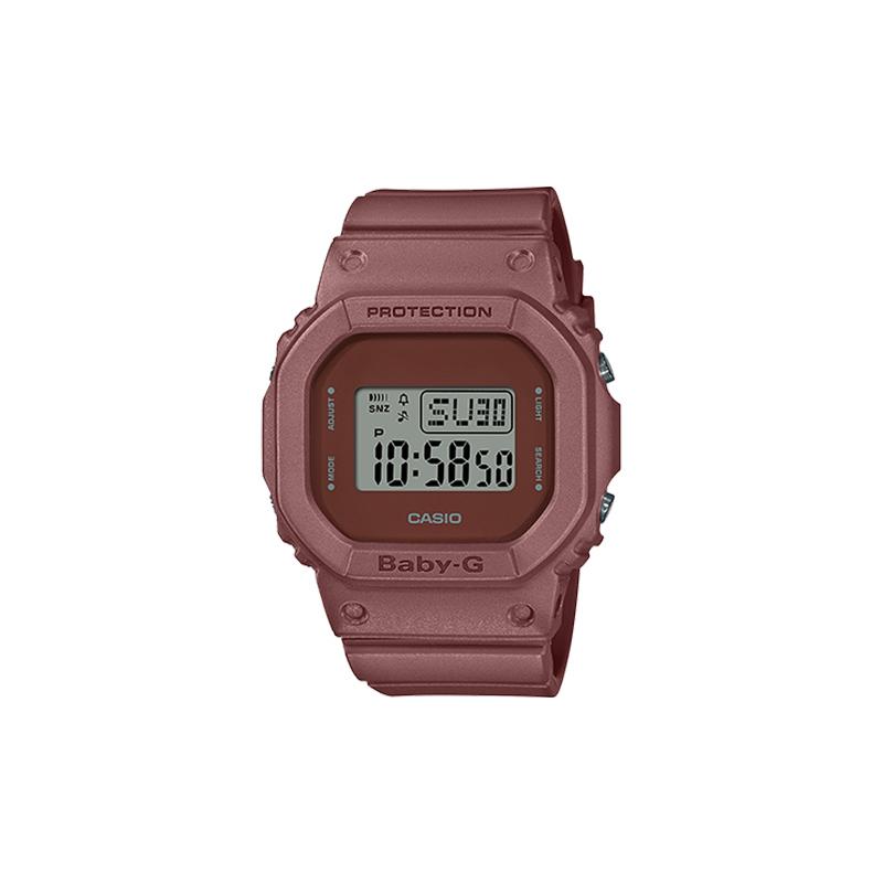 

Casio CASIOBABY-G series, classic retro small square, street cool advanced LCD display, quartz movement, resin strap, Japanese and BGD-560ET-5PRD чёрный