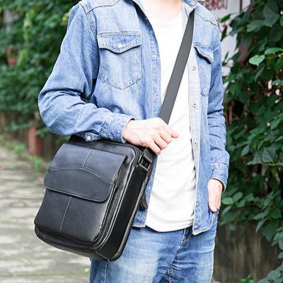 Business Hardworking Leather Men's Crossbody Head Layer Cowhide Large Capacity Commuter Shoulder Bag