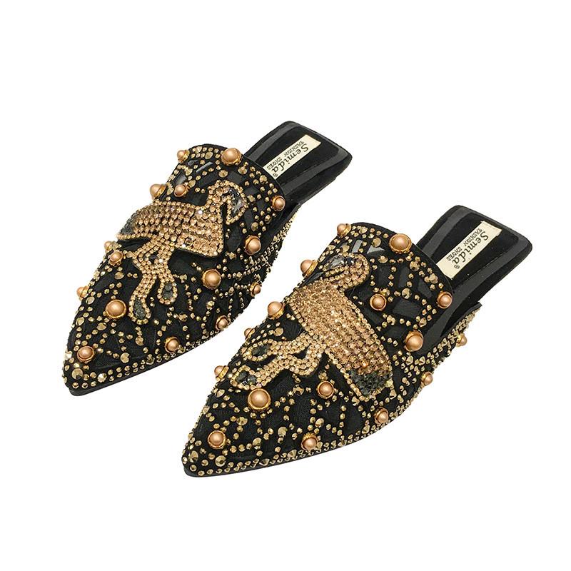 Women's Mesh Pointed Toe Flat Mule Slippers - Summer 2021 Collection