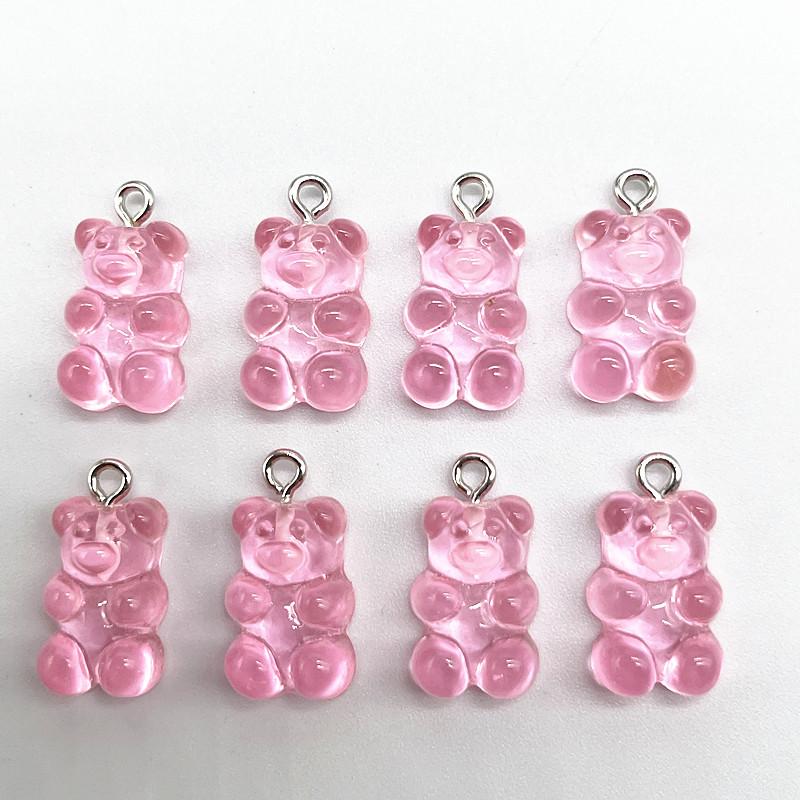 10Pcs Candy Bear Pendant Charms for Necklace Bracelet Earrings Jewelry Making Diy Findings Resin Bears Christmas Making