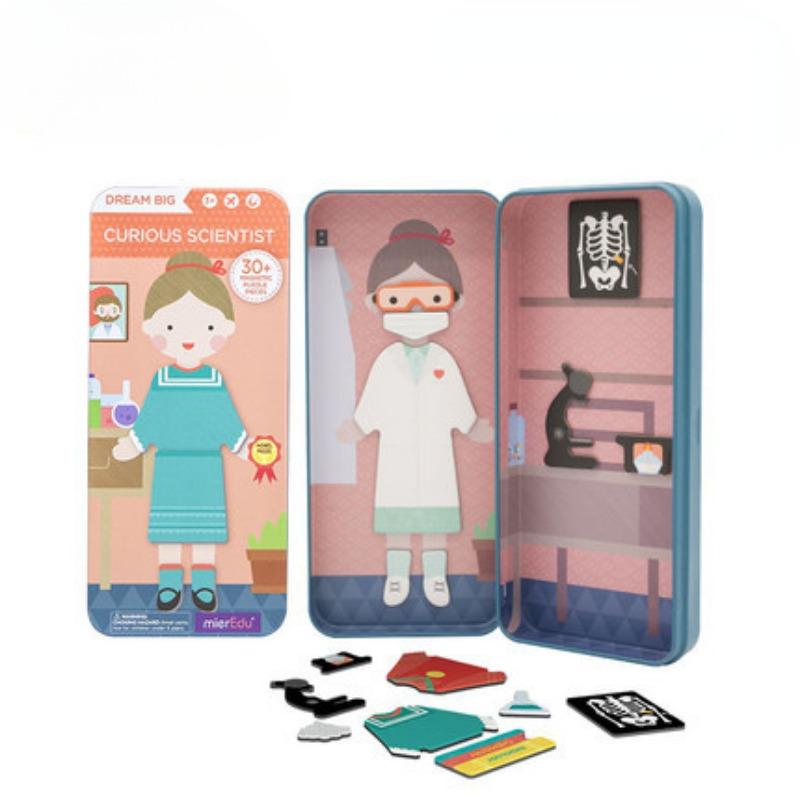 

Магнитная игровая коробка «Одевание», космонавт для одевания, развивает моторику и фантазию, идеальна для дома и путешествий, игра для детей от 3 лет 20.2*3.2*9cm жёлтый