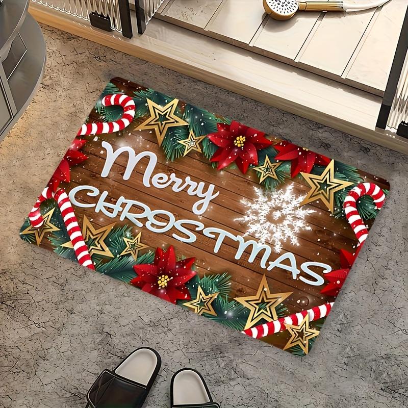 Christmas Theme Entrance Mat Entrance Decoration Non Slip Wear Mat Holiday Atmosphere Decoration