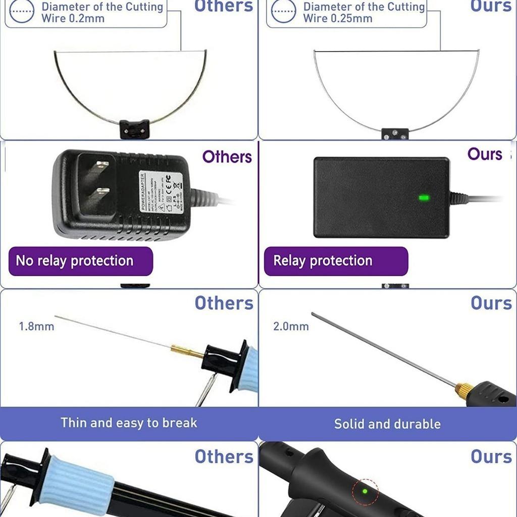 18W 3 In 1 18W Heating Styrofoam Cutter Pen Portable Electric Foam Plastic Cutter Craft Hot Knife