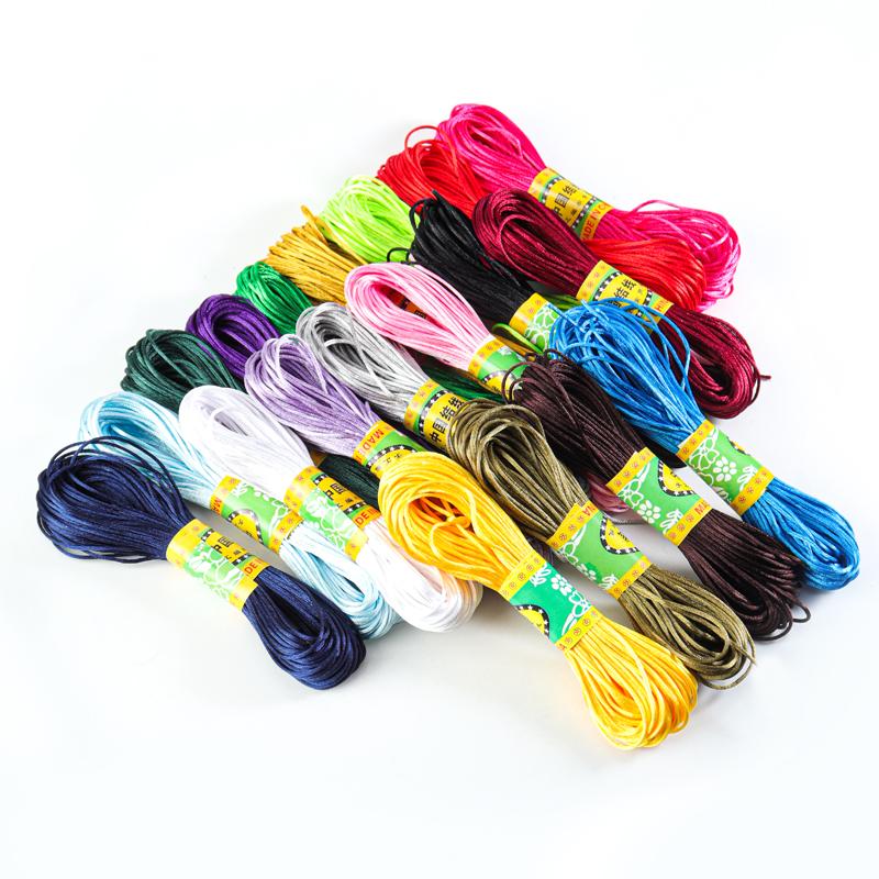 20m Nylon Cords Chinese Knot Woven Colorful Rope String Beads Thread For DIY Handmade Bracelet Jewelry Supplies Accessories