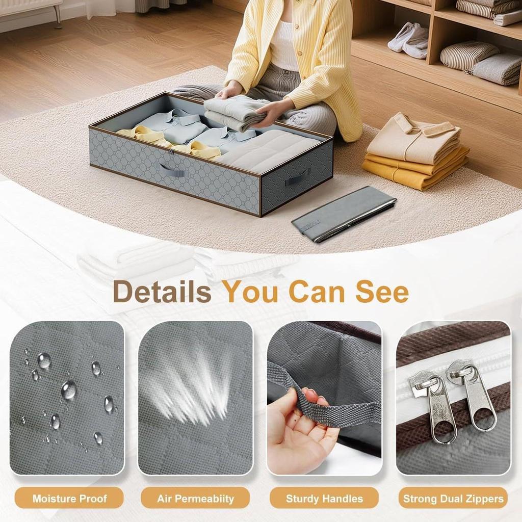 Foldable Dustproof Under-bed Storage Box for Clothes, Quilts, and Toys