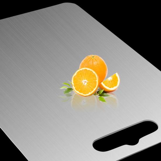 Stainless Steel Cutting Board Double Sided Chopping Board for Kitchen Easy Grip Handle Large Versatile Food Prep Board for Meat Veggies Fruits