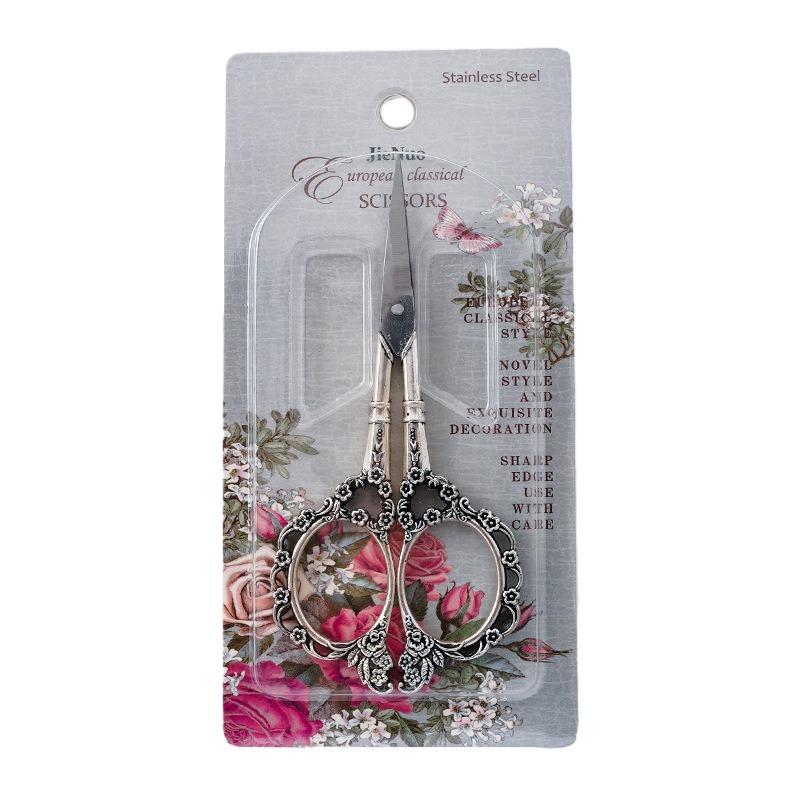 

Легкие роскошные маленькие ножницы из нержавеющей стали для вышивки крестом, винтажные ножницы в стиле барокко-винтажная модель сливы