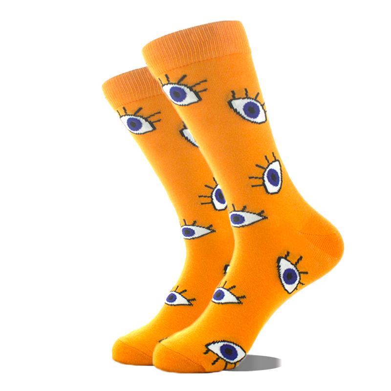 Cool Design Avocado Crew Socks Men Creative Eye Guitar Bus Pattern Sokken Duck Cat Fox Otter Animals Divertidos Chaussette Sox