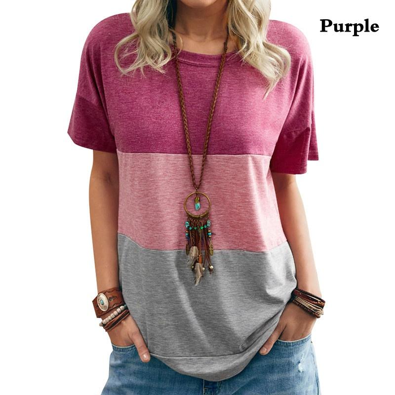Women Casual Short Sleeve O-Neck Loose Tshirt Summer Tee Tops Plus Size