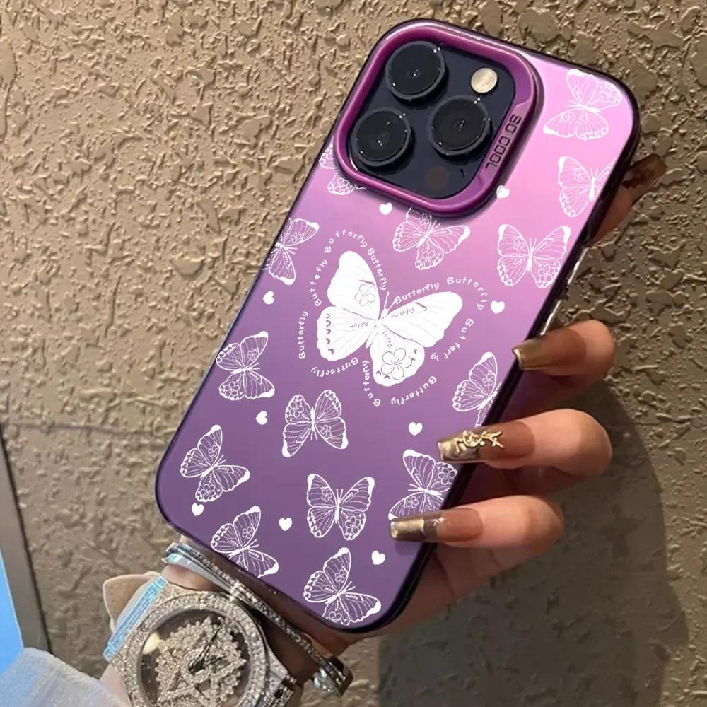 For Xiaomi Redmi Note 13 12 Pro Plus 12S 13R Luxury Butterfly Matte IMD Plating Case For Redmi Note 12 13 Pro Phone Funda Cover