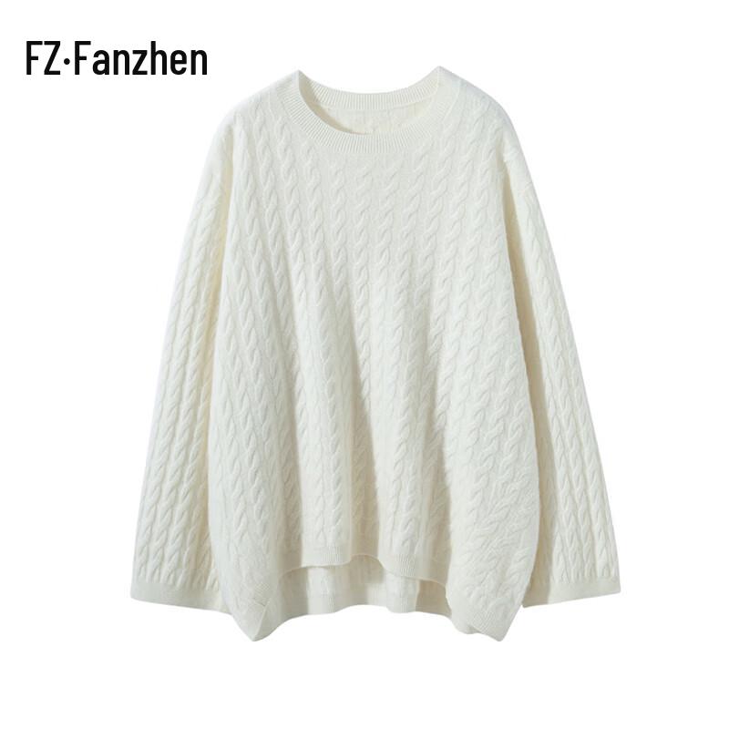 Fanzhen Women's Loose Fit Cashmere Blend Pullover Sweater