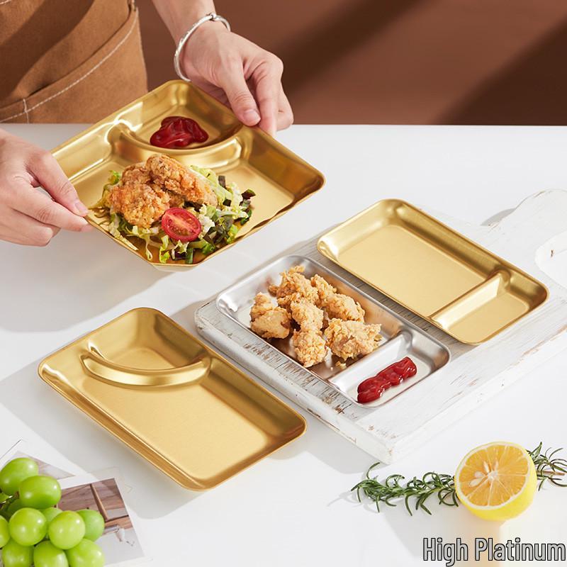 Creative Retro Industrial Shell-Shaped Stainless Steel Snack Plate - Gold Divided Appetizer Dish