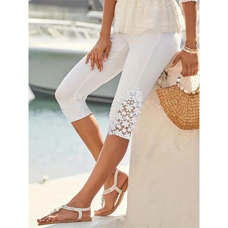 Pantaloni Capri con Pannelli di Pizzo - Modello 61896: Tendenze UE e USA