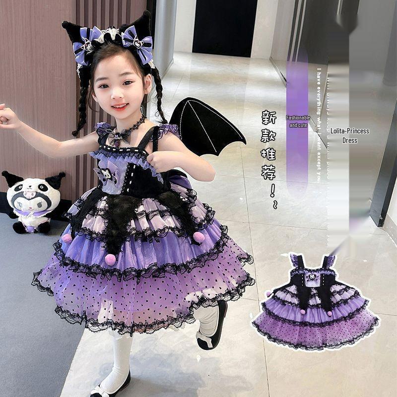 

Набір сукні принцеси Куромі для дівчаток у стилі солодка лоліта - Костюм на Хелловін, весну, осінь, для вечірки до дня народження Size 90 (Height ~80cm)