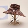 Hot sale printed leopard print bucket hat women's European and American fashion big eaves windproof sunshade basin hat spot