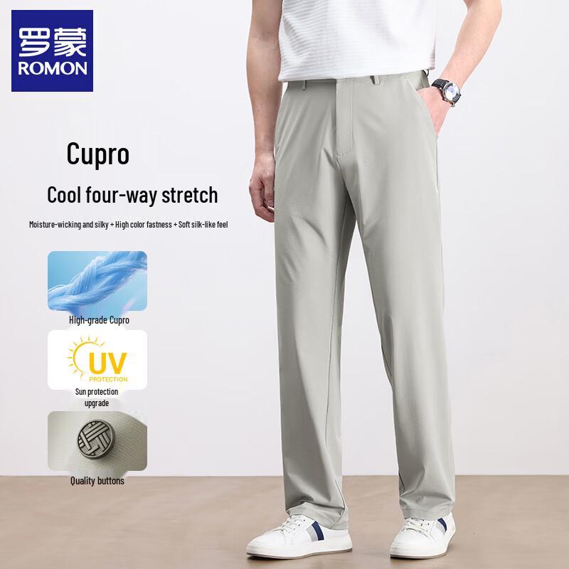 

Romon Men s Straight-Leg Stretch Business Casual Trousers 29