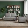Sofa Set with Storage 2 pcs Light Grey Polyester