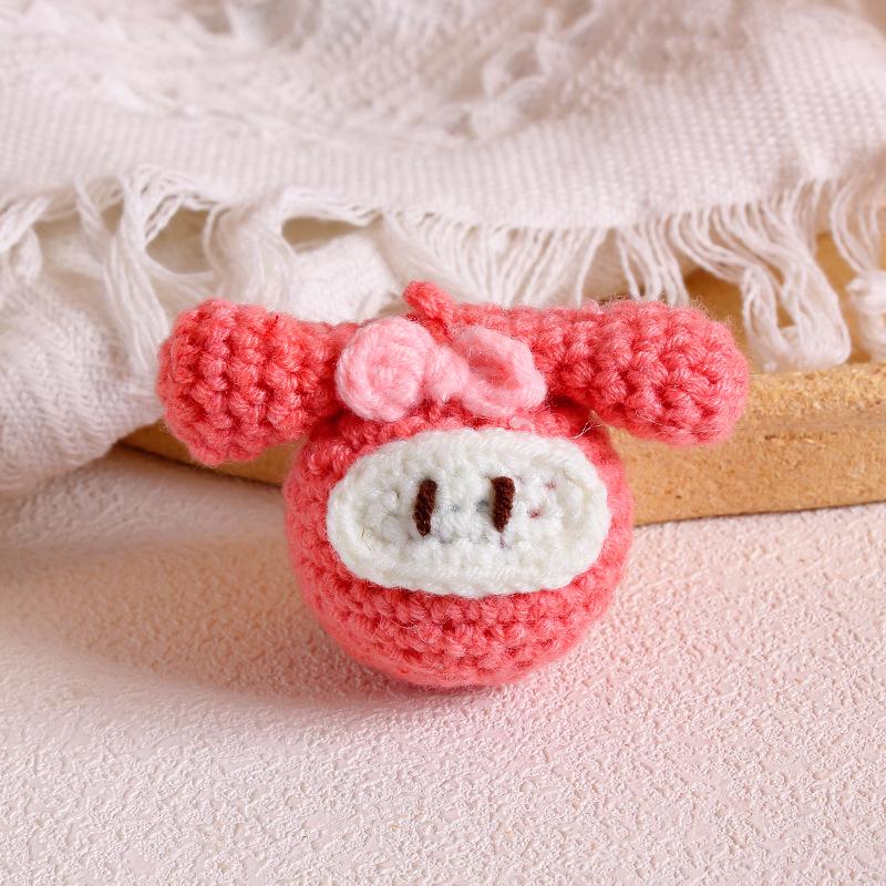 Charming Crochet Fruit Keychain: Persimmon & Strawberry Wool Pendants