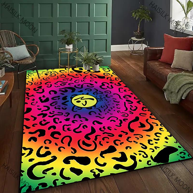 New To Colorful Leopard Theme Printed Carpet! Anti-slip Sound Insulation, Living Room Bedroom Entrance Door Mat Sofa Rugs Gifts