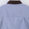 2026 spring new product European and American cross-border women's clothing street fashion blue splicing collar jacket w107 8885