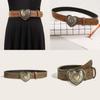 Style Pu Leather Belt With Alloy Snap Closure And Retro Rivet Detail For Youth Fashion
