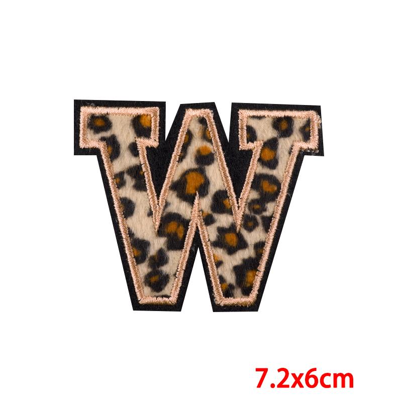 Leopard Print Letters Patch Iron On Patches For Clothing DIY Brand Name Patches On Clothes Fusible Patch For Clothes Stickers
