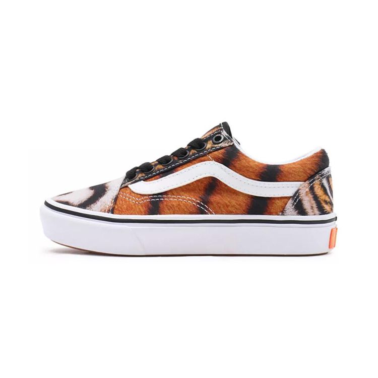 Y/Project X Vans Canvas Collaboration Velcro Casual Tiger Stripe Low Top Kids Sneakers Kids sneakers Brown VN0A4U1Q9A9