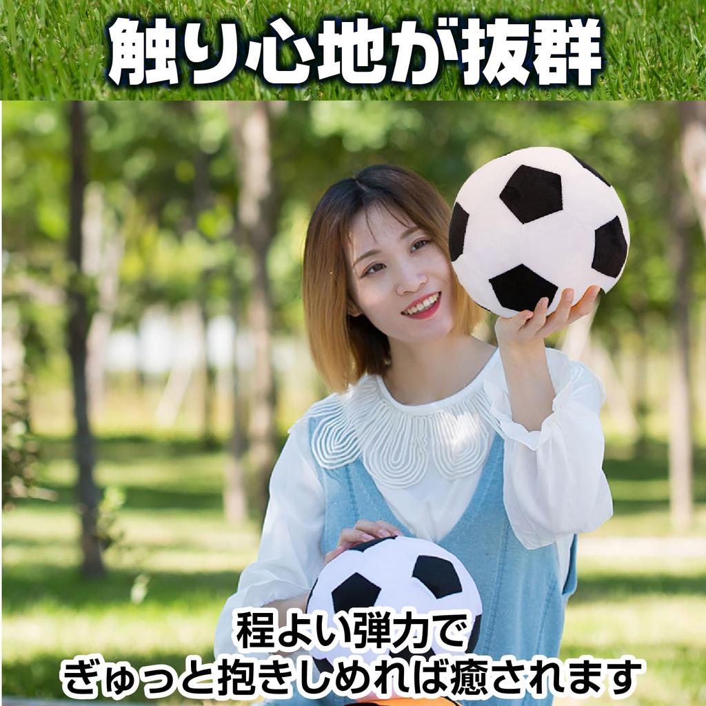 Famimueno Ball Cushion Plush Fluffy and Perfect for Home and Gifts of 2 Black and White Soccer Pillow, Soft, Naps, Decor, (Set Balls)