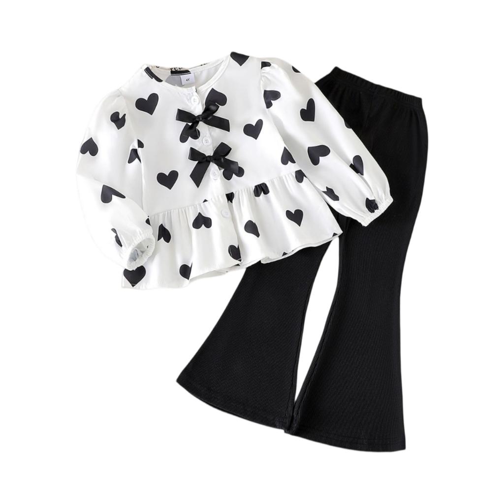 Kids Casual Long-Sleeve Set, Comfortable Daily Wear Outfits