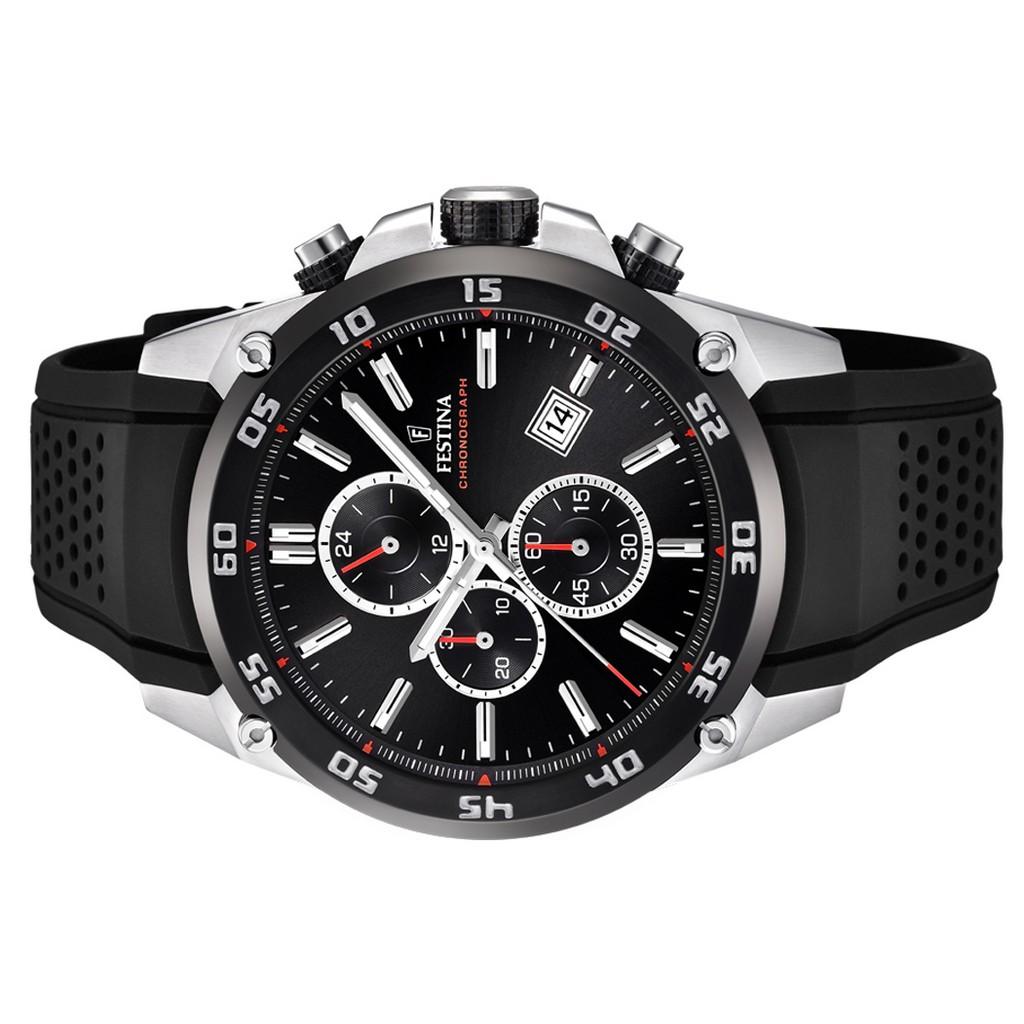 Festina The Originals Chronograph Rubber Strap Black Dial Quartz F20330-5 100M Men's Watch