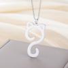 Cat Tail Pendant Necklace Stainless Steel Simple and Cute Cat Charm Women's Necklace Elegant Party Gift Jewelry