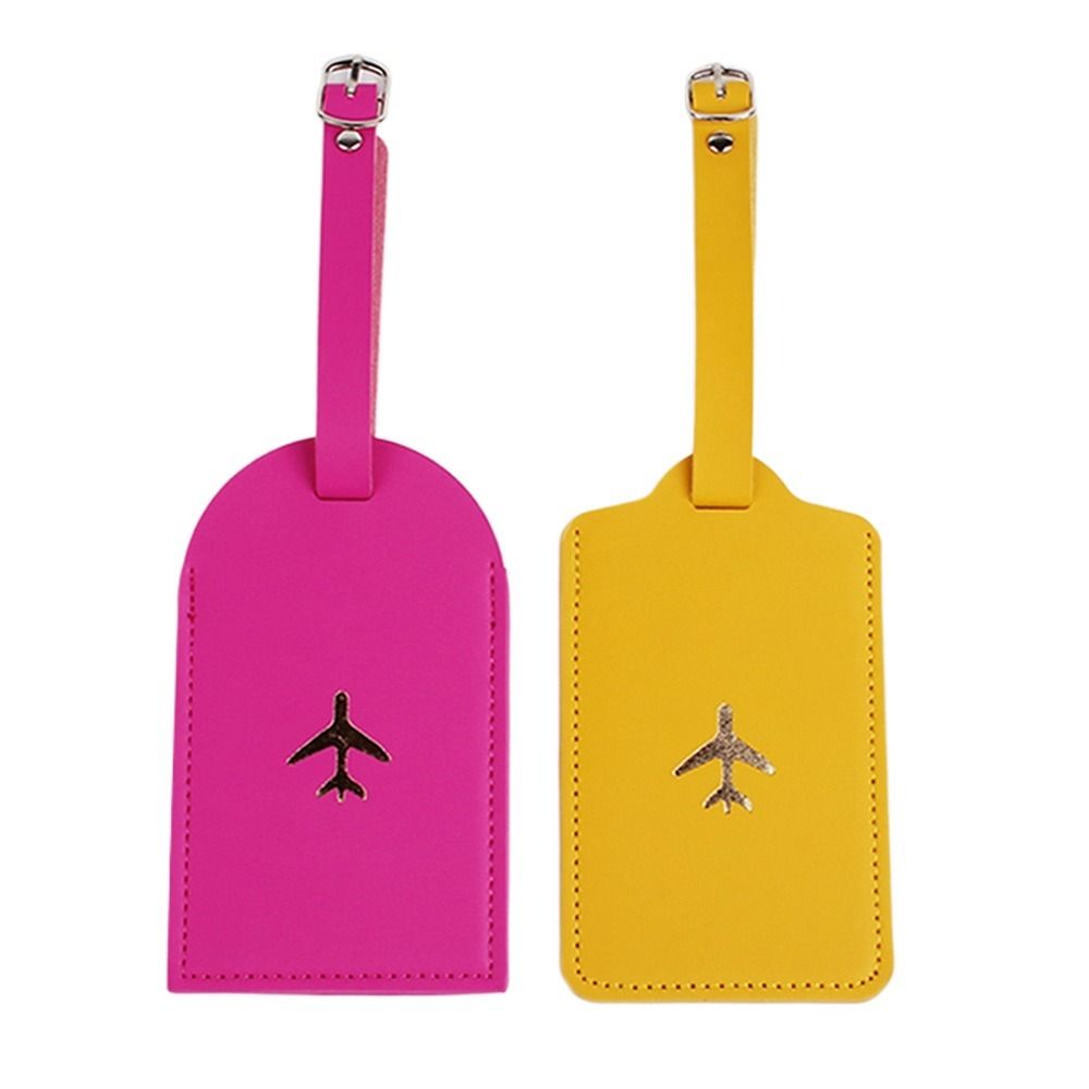 Airplane Suitcase Tag Baggage Name Tags Colorful Information Card Portable PU Luggage Tag  Men