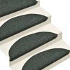 VidaXL Tapis d'escalier autocollants 15 pièces 56 x 17 x 3 cm Vert Demi-rond 322358