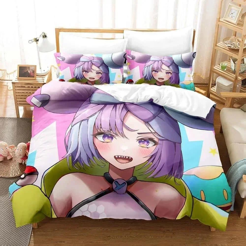 Anime Kawaii Girs Iono Bedding Set Printed Bed Set With Pillowcase Duvet Cover Soft Queen King Size Bedclothes Home Adult Kid