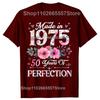 50th Birthday Gifts Men Women 50 Years Old Vintage 1975 T-ShirtWomen Men Clothing Streetwear Graphic T Shirts Harajuku
