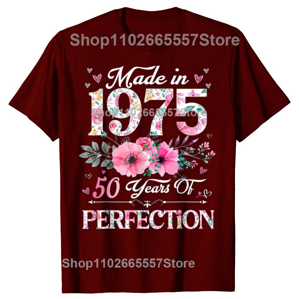 50th Birthday Gifts Men Women 50 Years Old Vintage 1975 T-ShirtWomen Men Clothing Streetwear Graphic T Shirts Harajuku