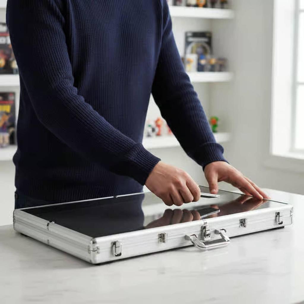 Aluminum Trading Card Case Lockable for Travel
