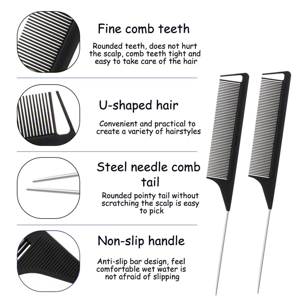 3Pcs/1set Hair Styling Comb Set Teasing Hair Brush Rat Tail Comb Edge Brush For Edge Back Brushing Combing Slicking Hair
